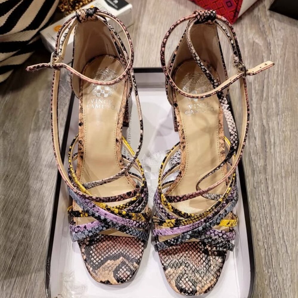 Vince Camuto Multicolor Snake Print Heels - Size 9 US